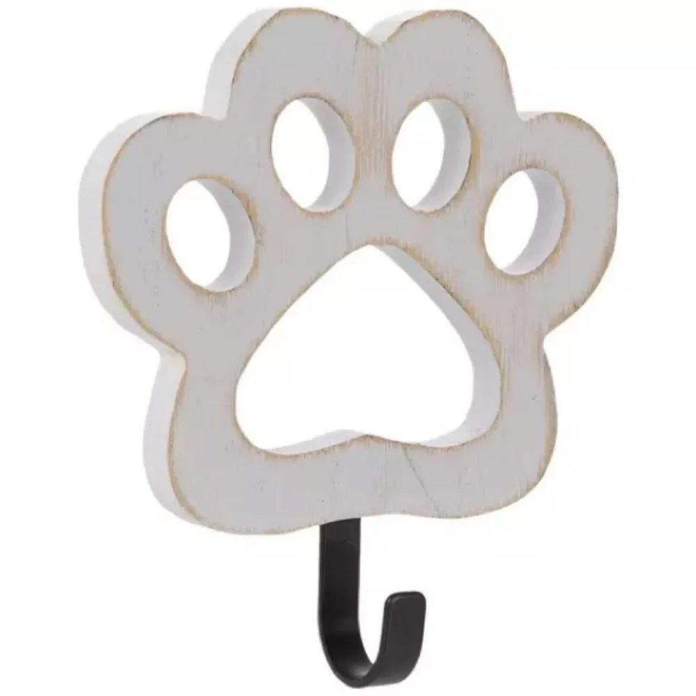 (3) Pawprint Wood Wall Hook